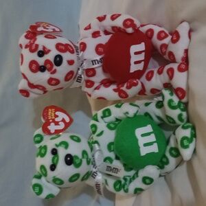 Original Ty Beanie Babies M&M Bears - White and Red